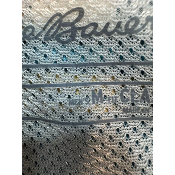 Eddie Bauer Mens Classic Fit Button-Down Shirt M Teal Blue Plaid - Picture 3 of 11